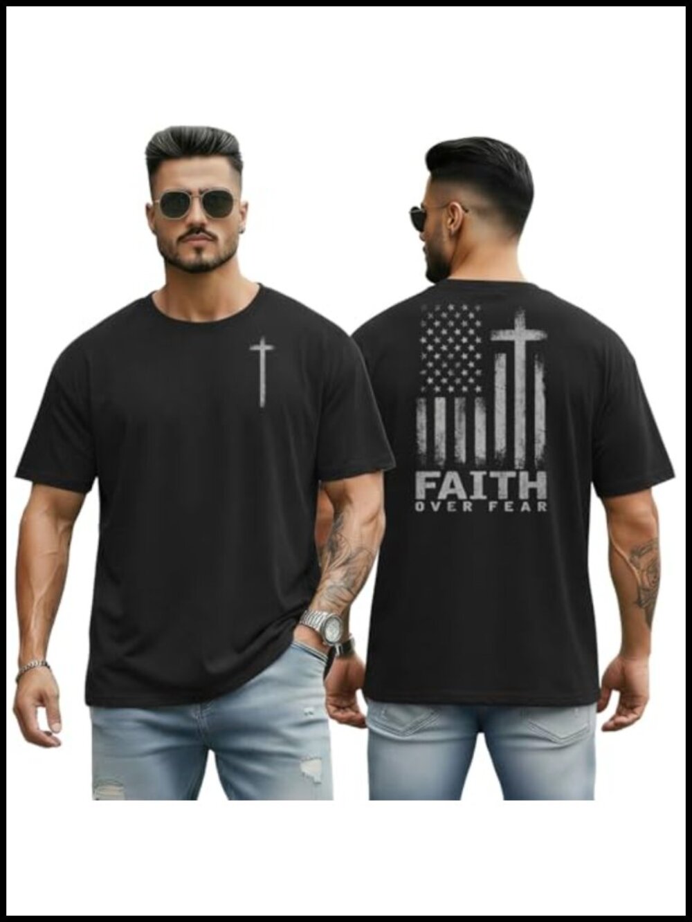 Men's Christian Graphic T-Shirt Crew Neck Short Sleeve Polycotton Regular Fit